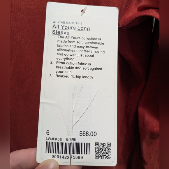 NWT Lululemon All Yours Cotton Long Sleeve Shirt - Picture 4 of 6